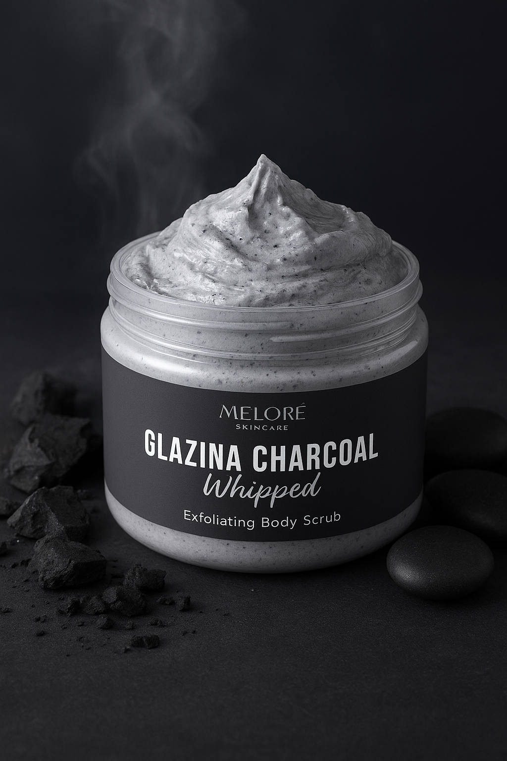 🌃🌟Glazina Charcoal Whipped - 250g Exfoliating Body Scrub For Sensitive Skin - Best For Deep Cleansing 🌃🌟