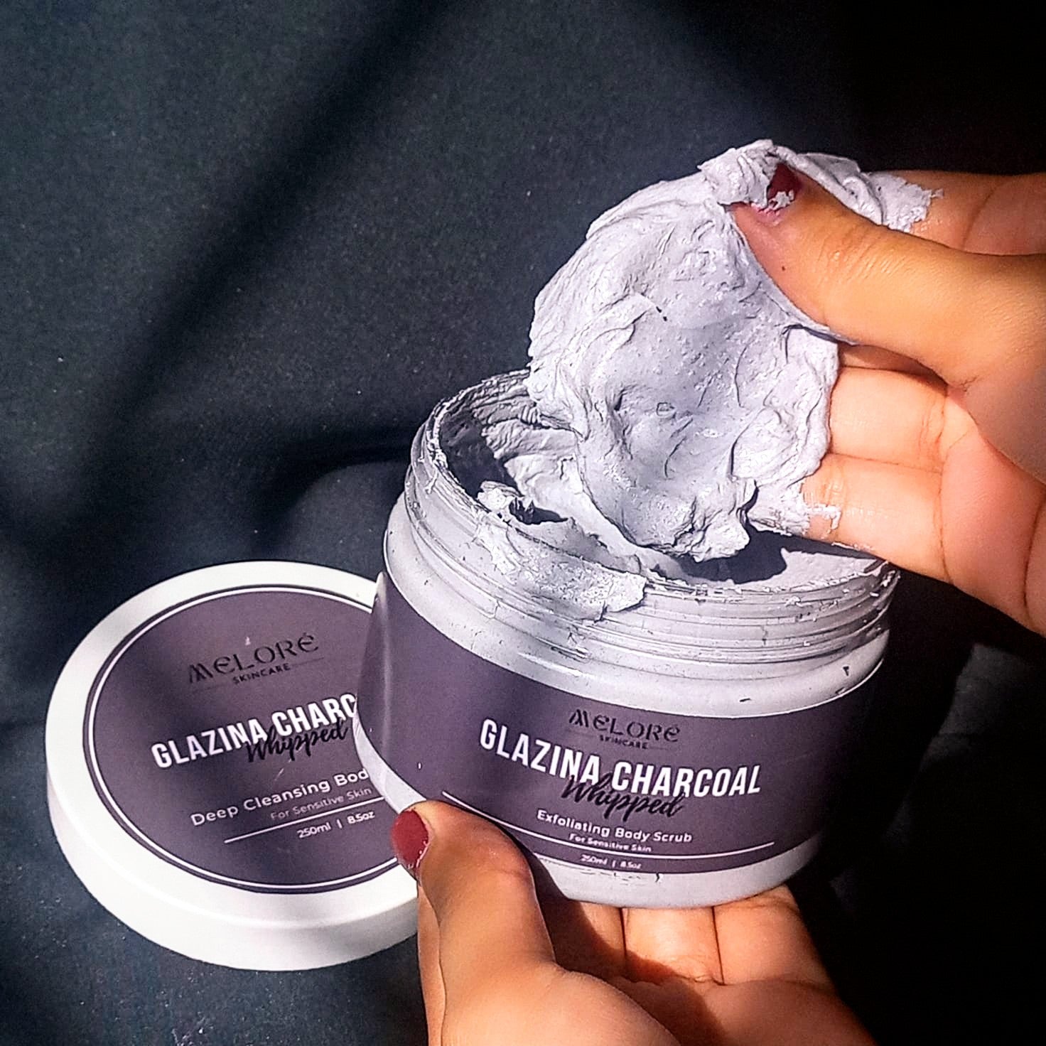 🌃🌟Glazina Charcoal Whipped - 250g Exfoliating Body Scrub For Sensitive Skin - Best For Deep Cleansing 🌃🌟