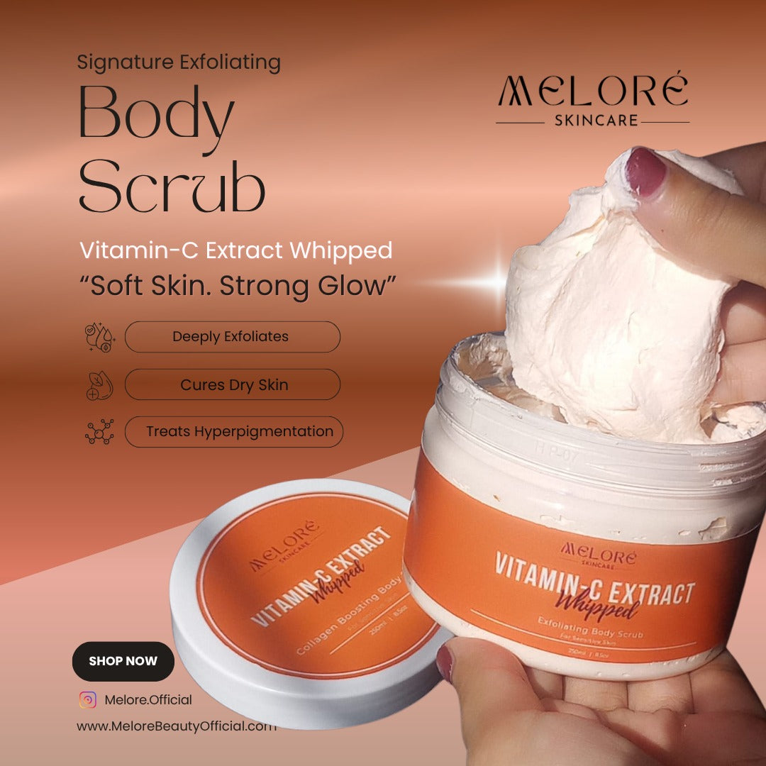🍊Vitamin-C Extract Whipped - 250g Exfoliating Body Scrub For Sensitive Skin - Collagen Boosting 🍊