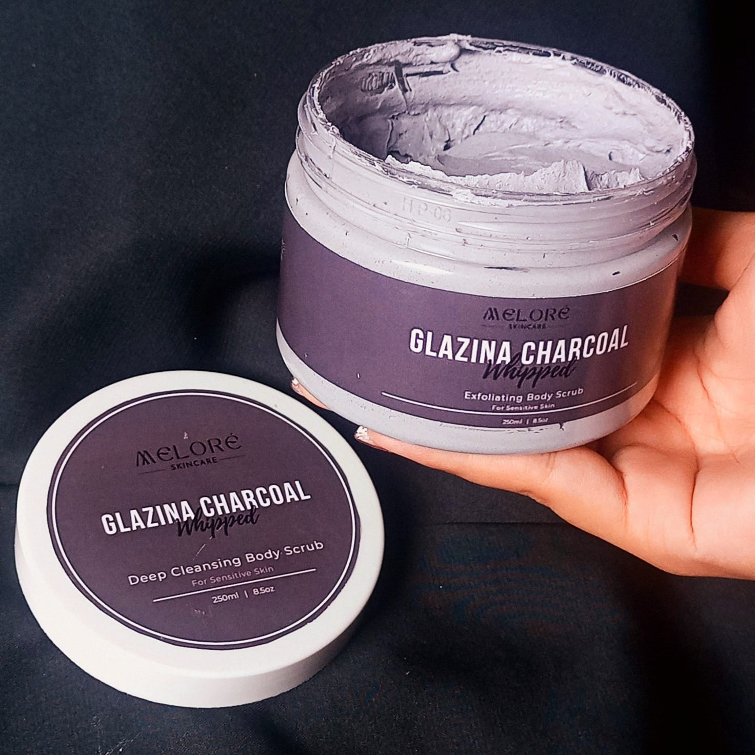 🌃🌟Glazina Charcoal Whipped - 250g Exfoliating Body Scrub For Sensitive Skin - Best For Deep Cleansing 🌃🌟