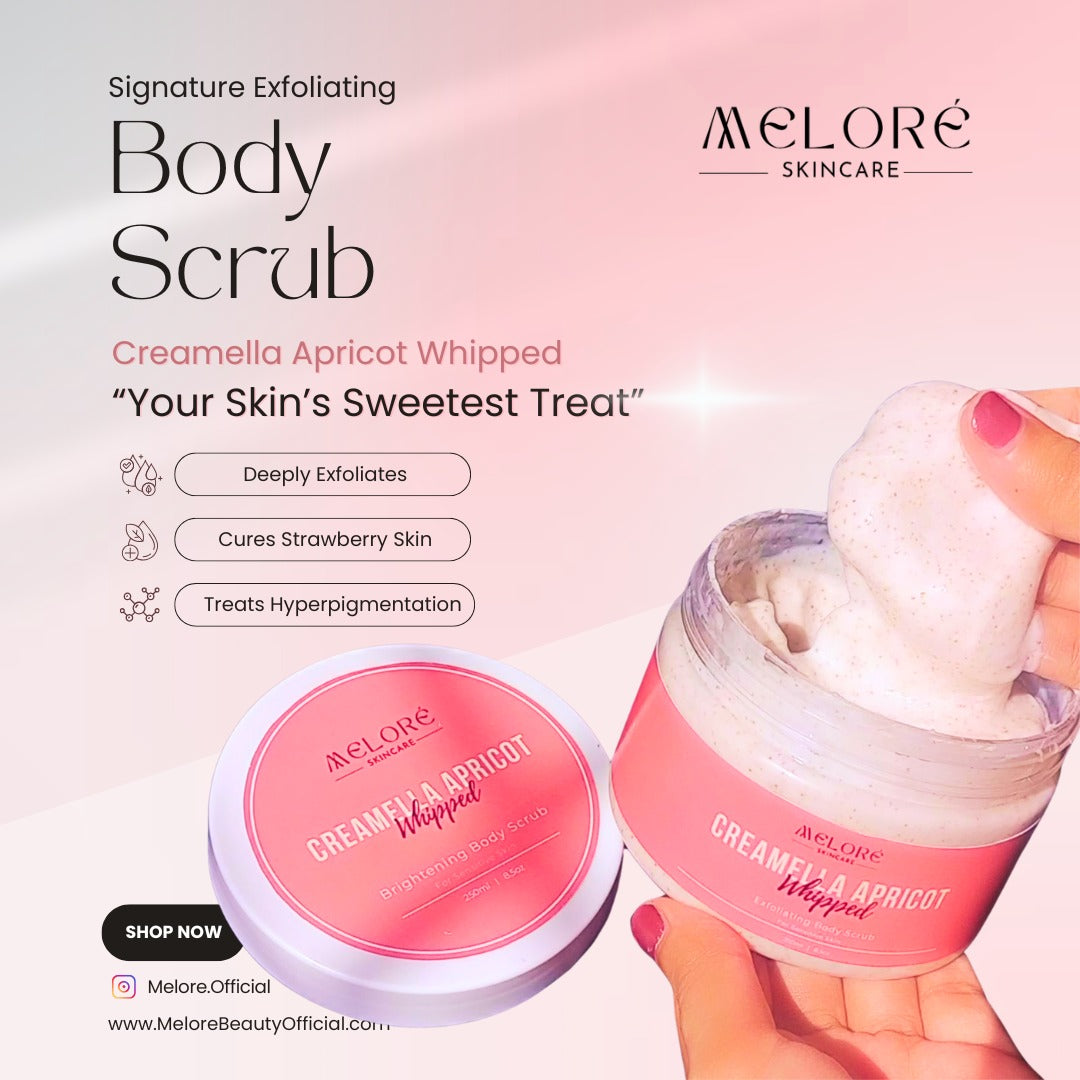 🍑Creamella Apricot Whipped - 250 g Exfoliating Scrub For Sensitive Skin - Best For Brightening🍑