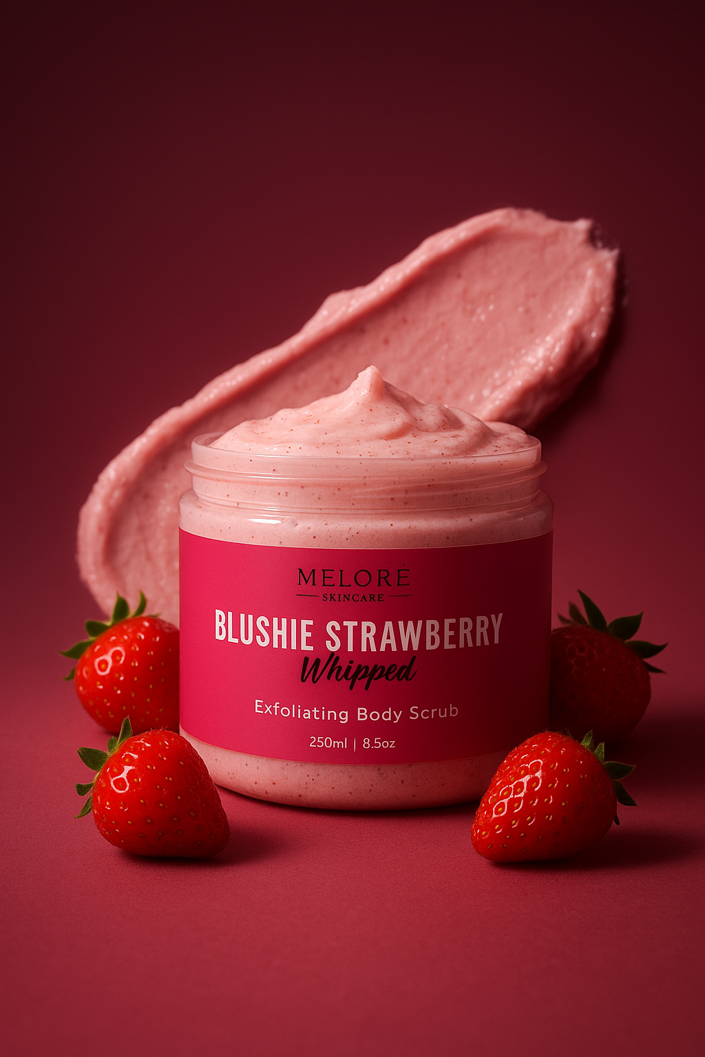 🍓Blushie Strawberry Whipped - 250g Exfoliating Body Scrub For Sensitive Skin- Best For Tan Removing🍓